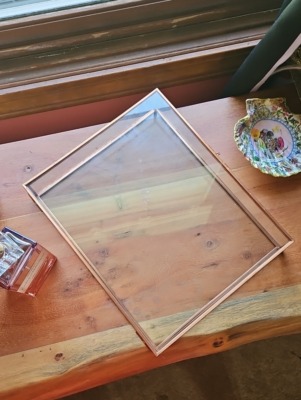 Glass Frame Shadowbox Rose Gold Border - Home Decor